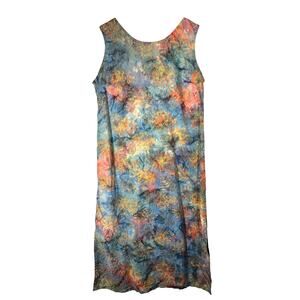 MURFIE Batik Sleeveless Cotton Dress Size M Ecclectic Art to Wear Earthy Boho